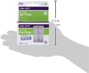 Flents Protechs Seal-Rite Silicone Moldable Ear Plugs, Clear, 3-Pair