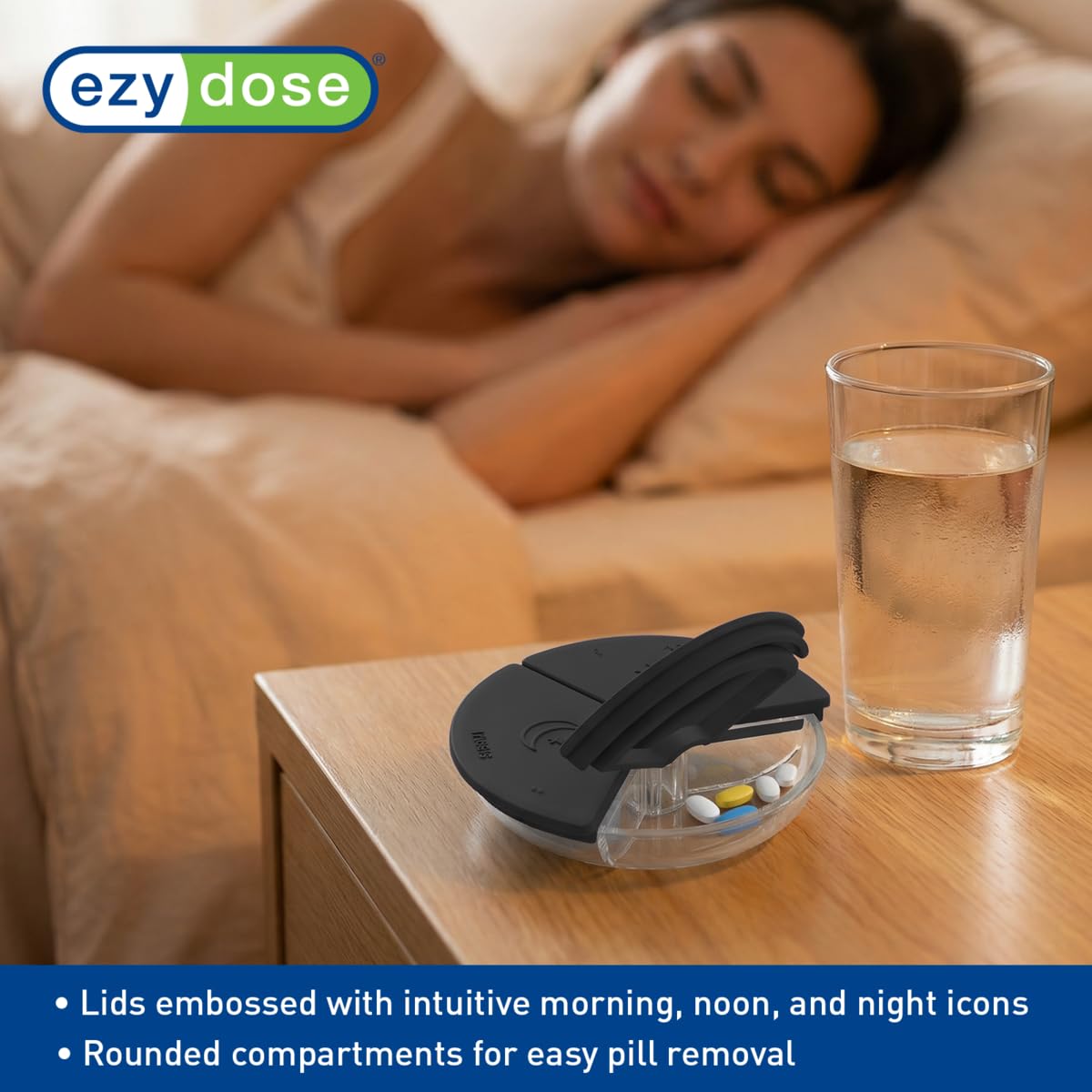 Ezy Dose® Embossed Weekly 3x/Day Pill Organizer with Case