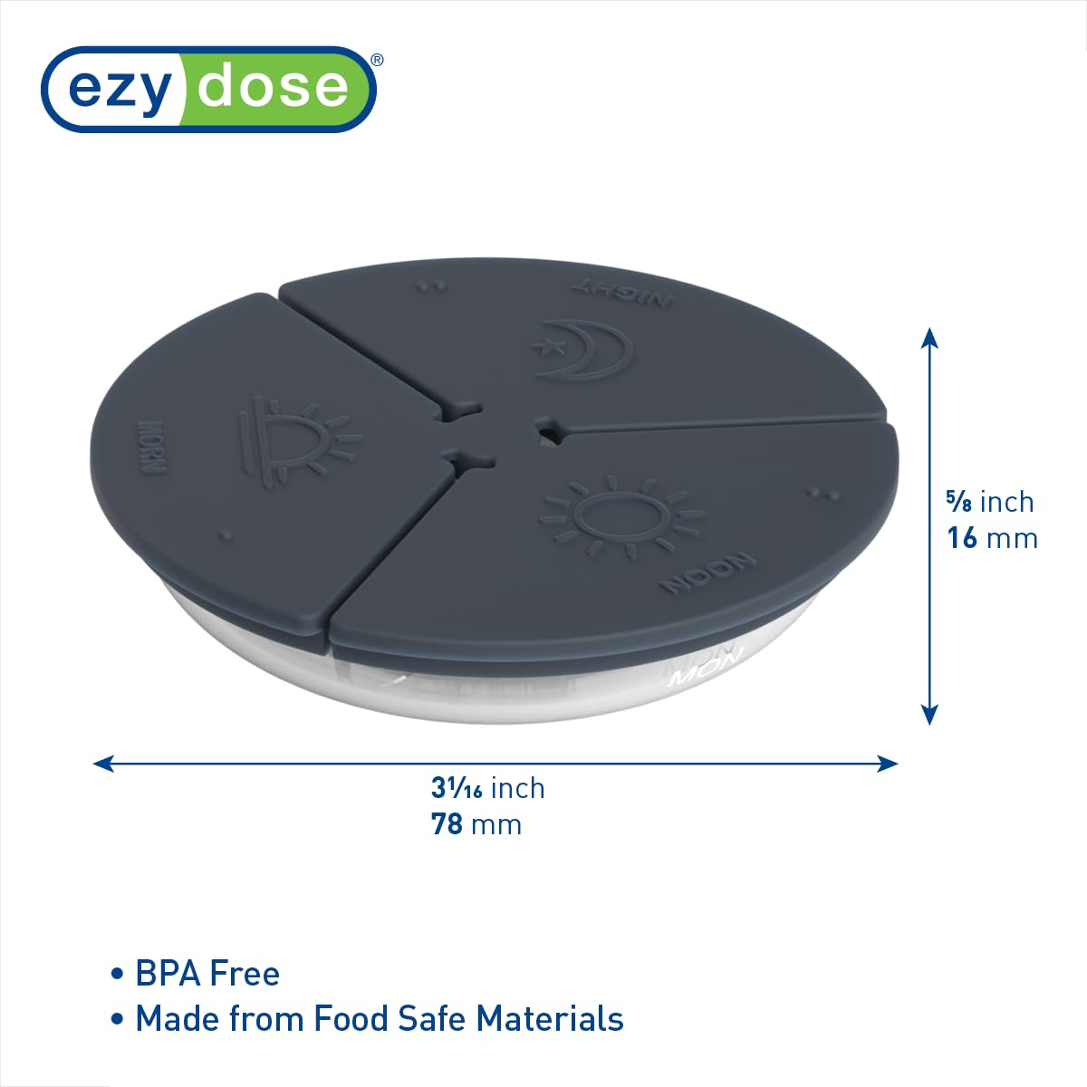 Ezy Dose® Embossed Weekly 3x/Day Pill Organizer with Case