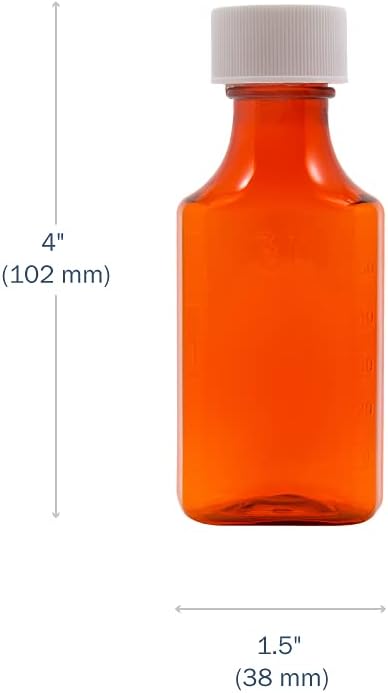 Ezy Dose® 2 oz Amber Oval Liquid Medicine Bottles (Case of 132)