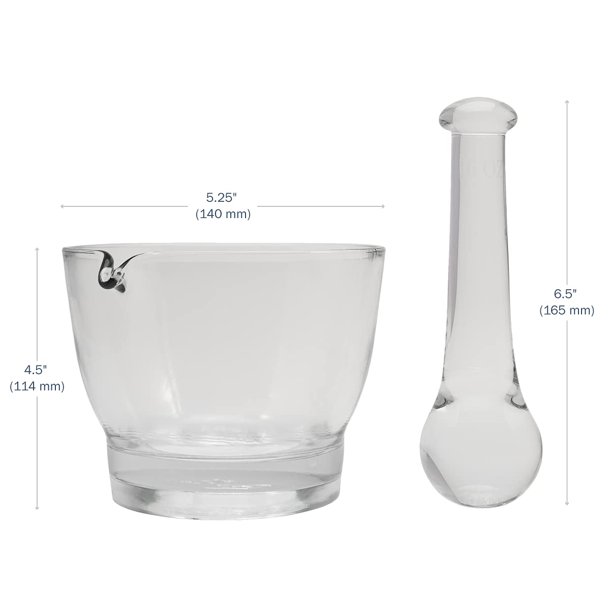 Apothecary Products 16 oz Glass Mortar and Pestle Bowl