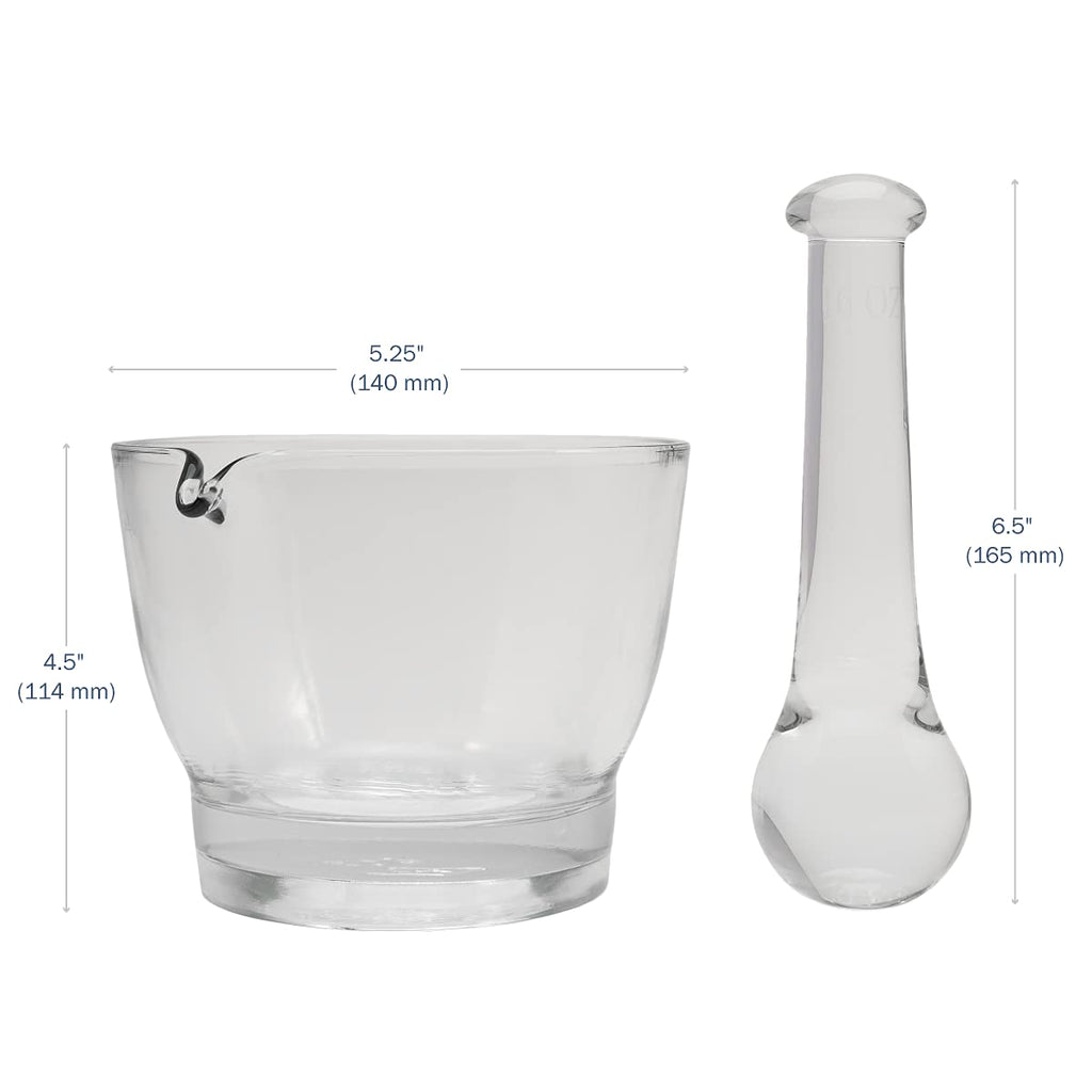 Apothecary Products 16 oz Glass Mortar and Pestle Bowl
