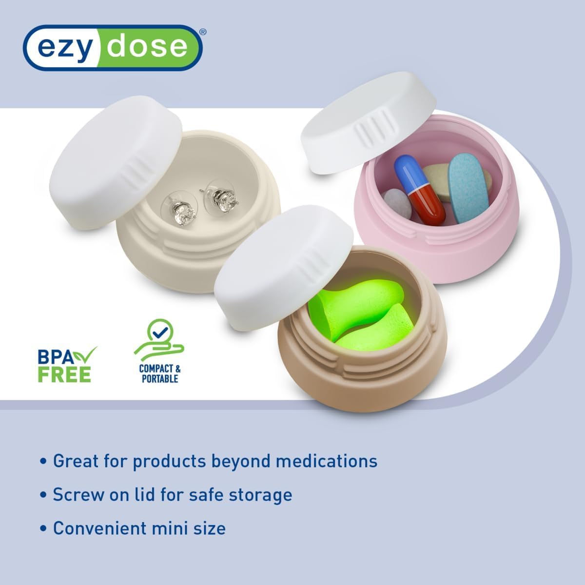 Ezy Dose® Silicone Jars (3 Pack)