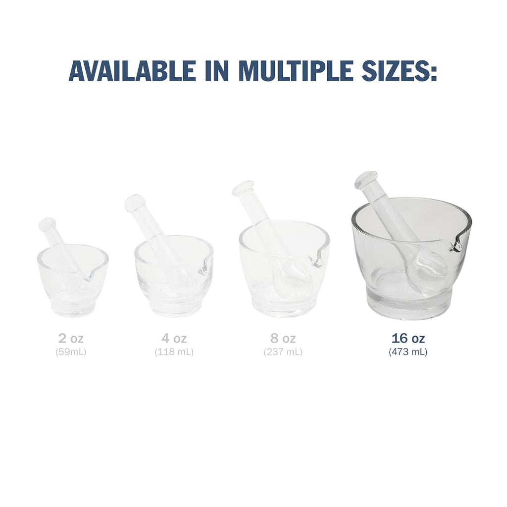 Apothecary Products 16 oz Glass Mortar and Pestle Bowl