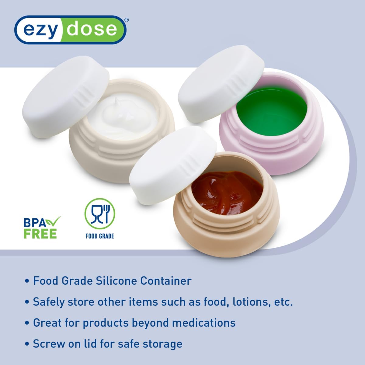 Ezy Dose® Silicone Jars (3 Pack)