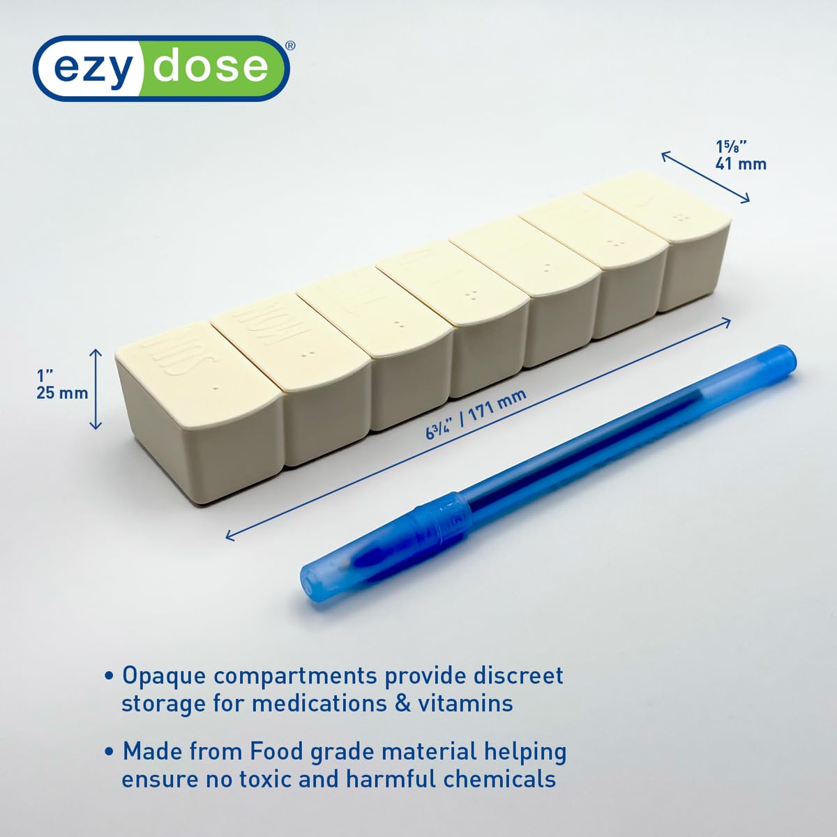 Ezy Dose® Weekly Matte Embossed Pill Organizer (2 Pack)