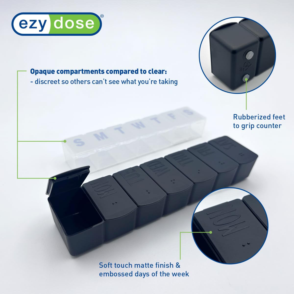 Ezy Dose® Weekly Matte Embossed Pill Organizer (2 Pack)