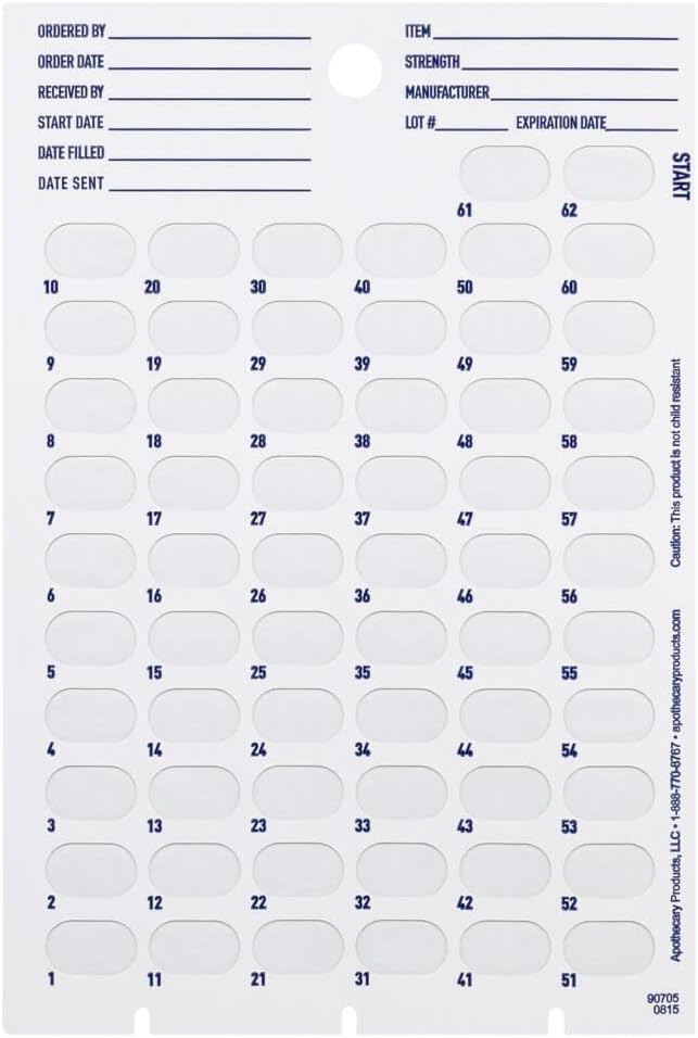 Ezy Dose® 62-Day Disposable Cards (Case of 500)