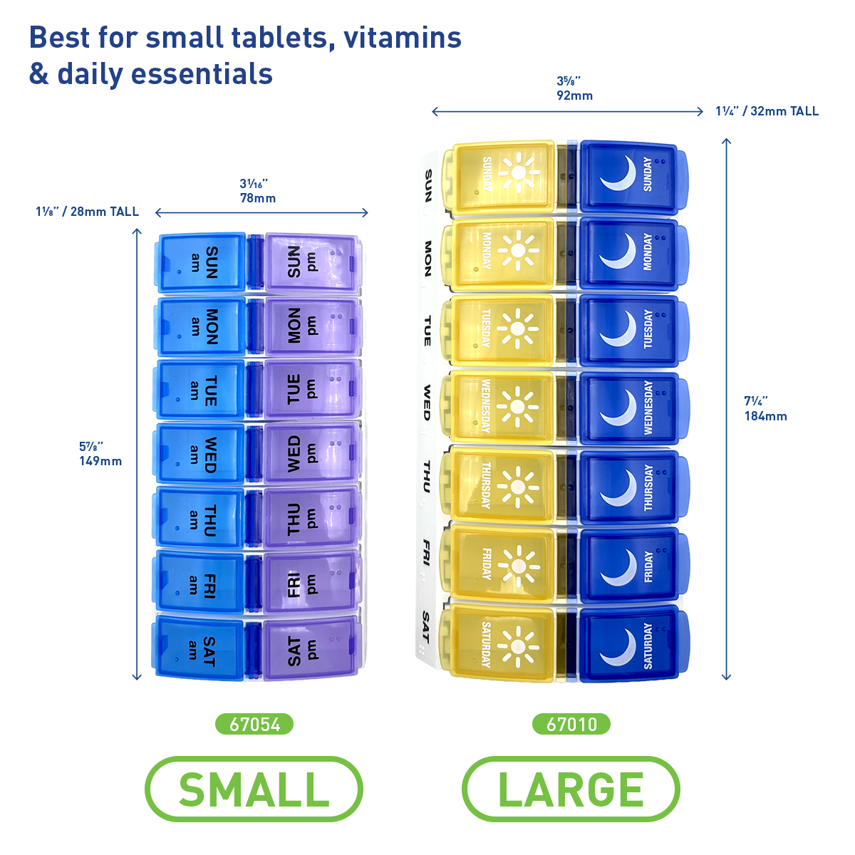 Ezy Dose® Weekly AM/PM Travel Pill Organizer (Large)