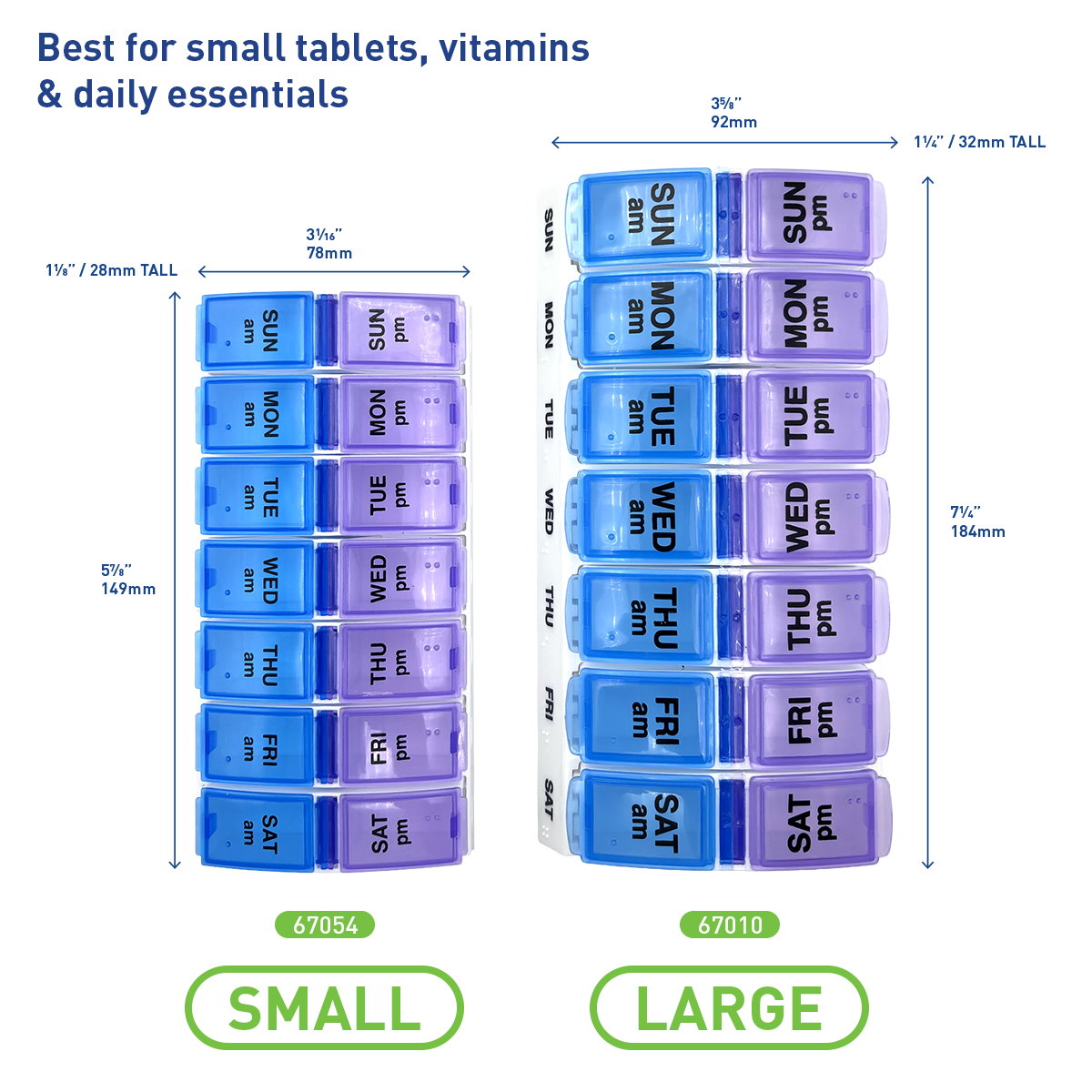 Ezy Dose® Weekly AM/PM Travel Pill Organizer (Small)