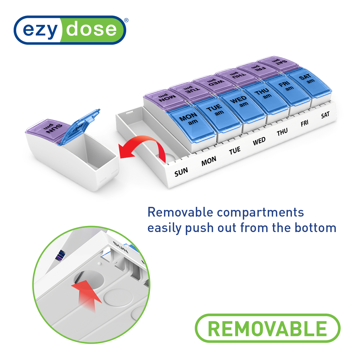 Ezy Dose® Weekly AM/PM Travel Pill Organizer (Small)
