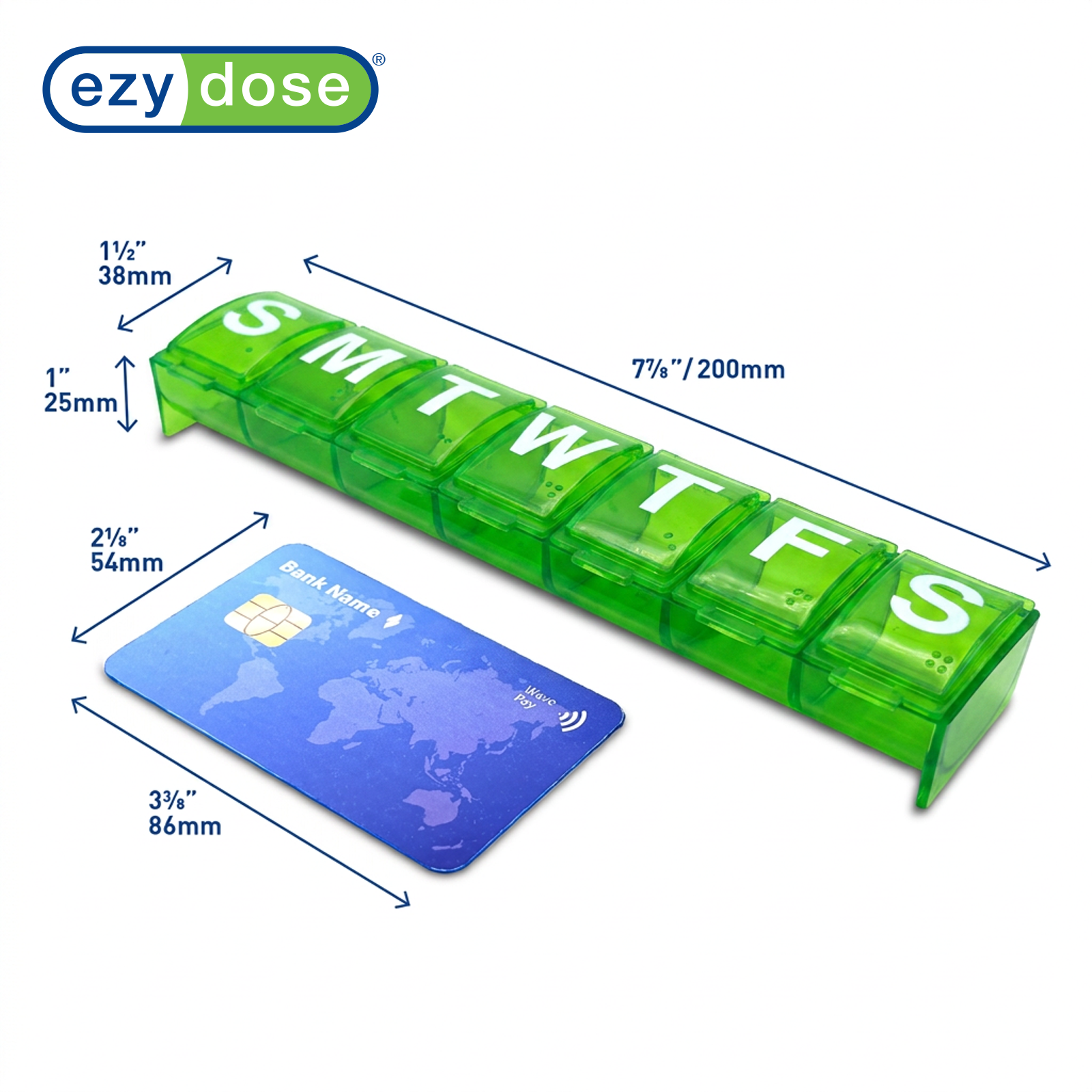Ezy Dose® Contoured Weekly Pill Organizer, Assorted Colors (XL)