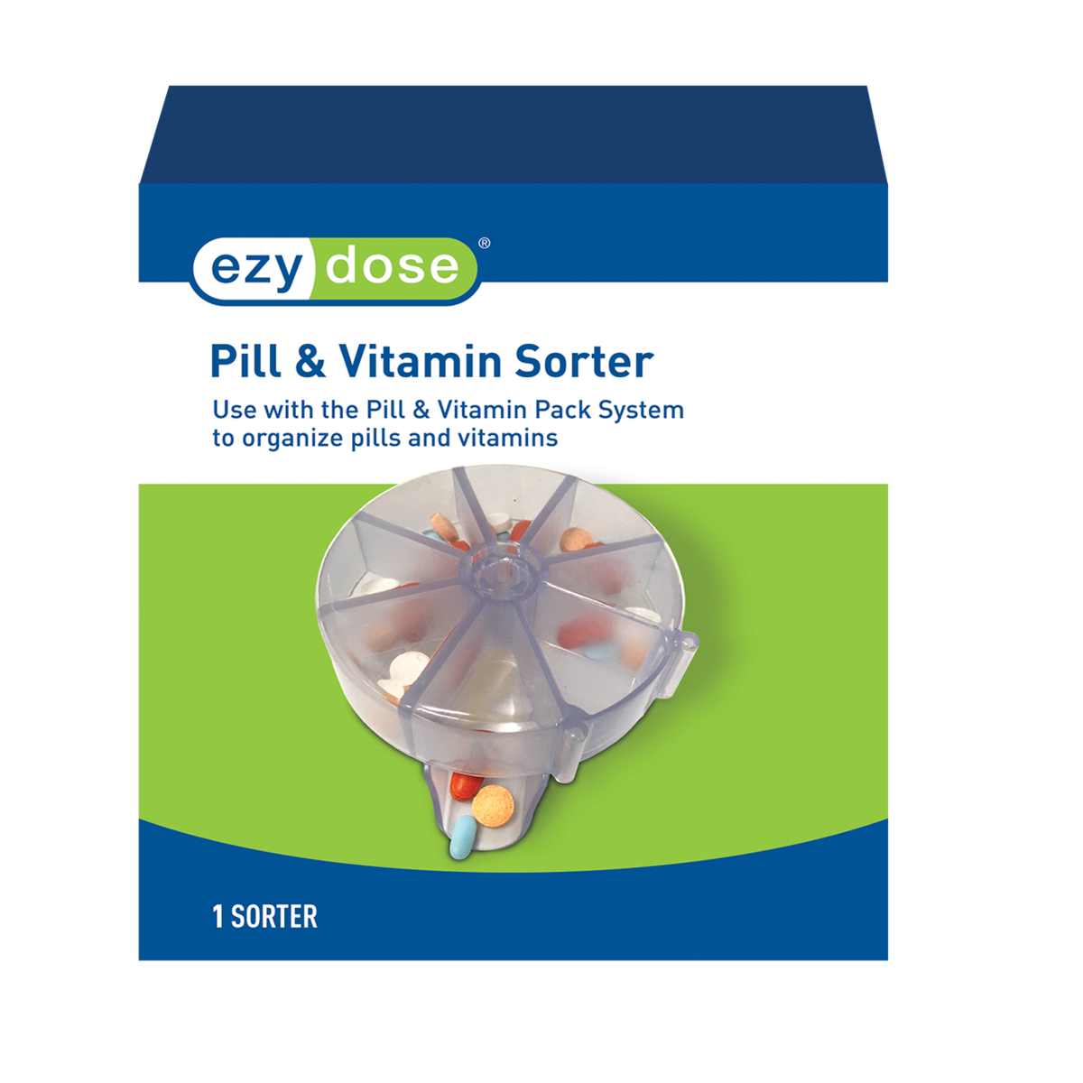Ezy Dose® Pill Suite Pill & Vitamin Sorter, Use with Pill Suite Pouches