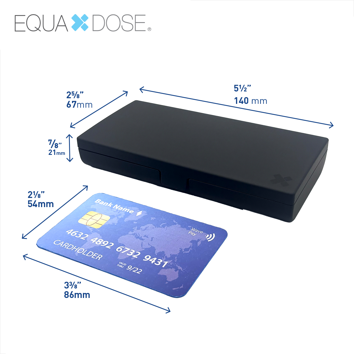 Equadose® Mirrored Travel Pill Case