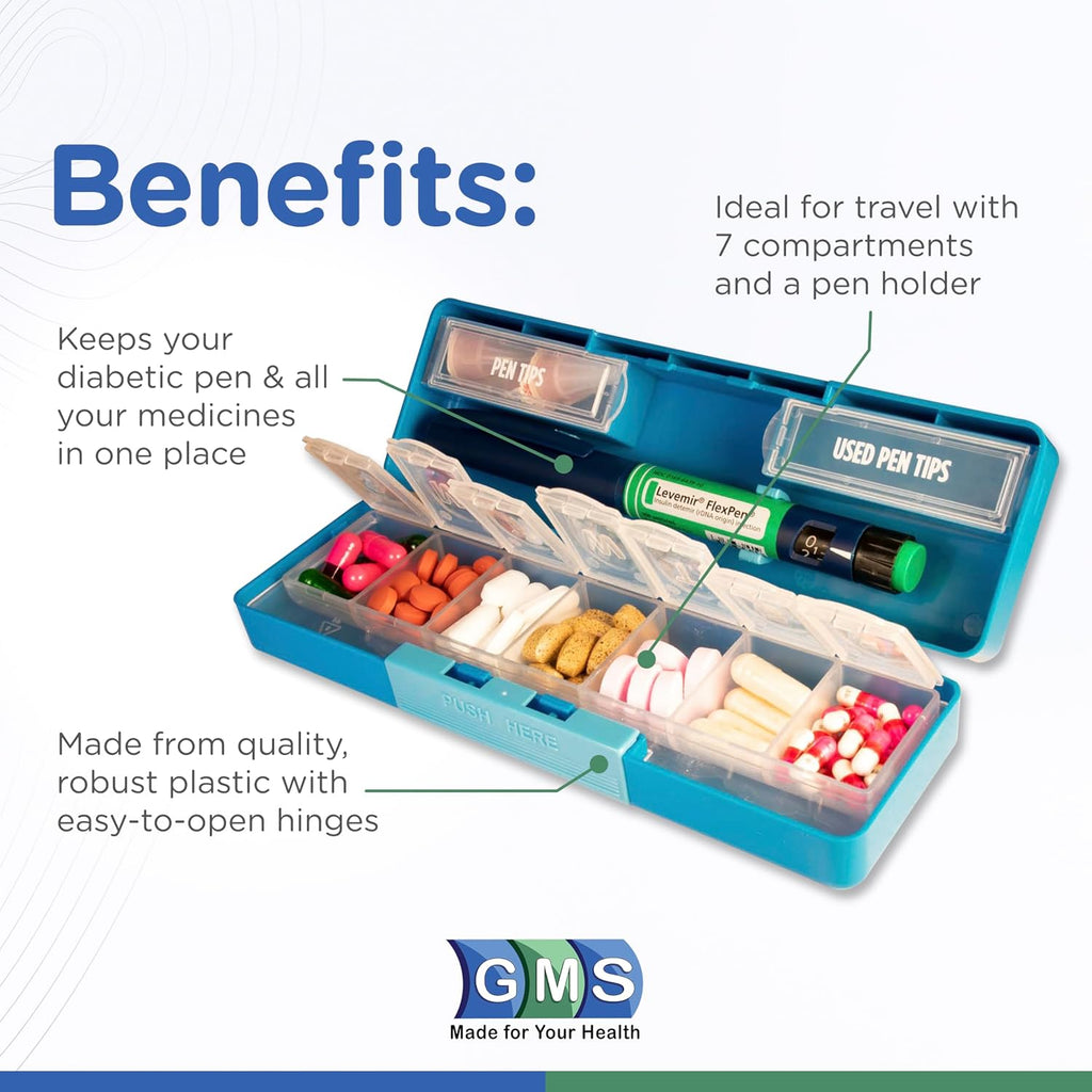 Diabetic™ Specialty Products 7-Day Pill Reminder With Pen Holder