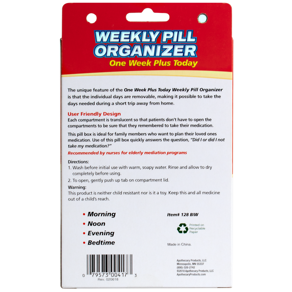 Acu-Life® Weekly Pill Organizer