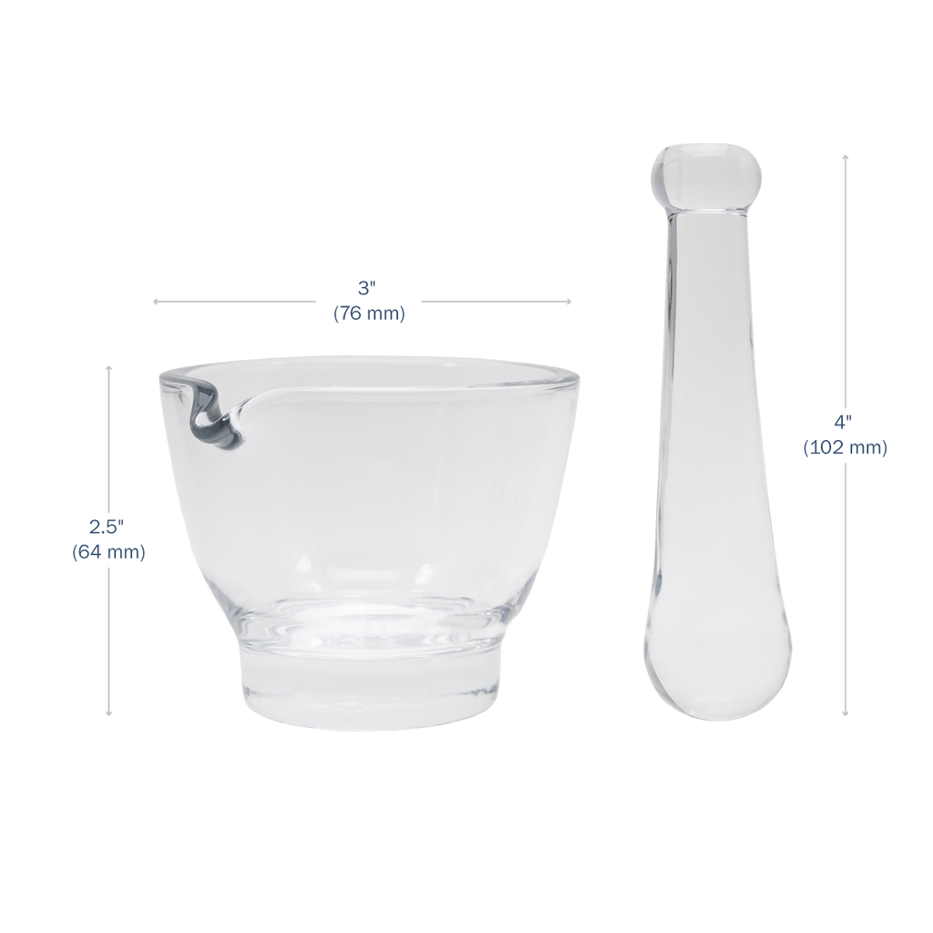 Apothecary Products 2 oz Glass Mortar and Pestle Bowl