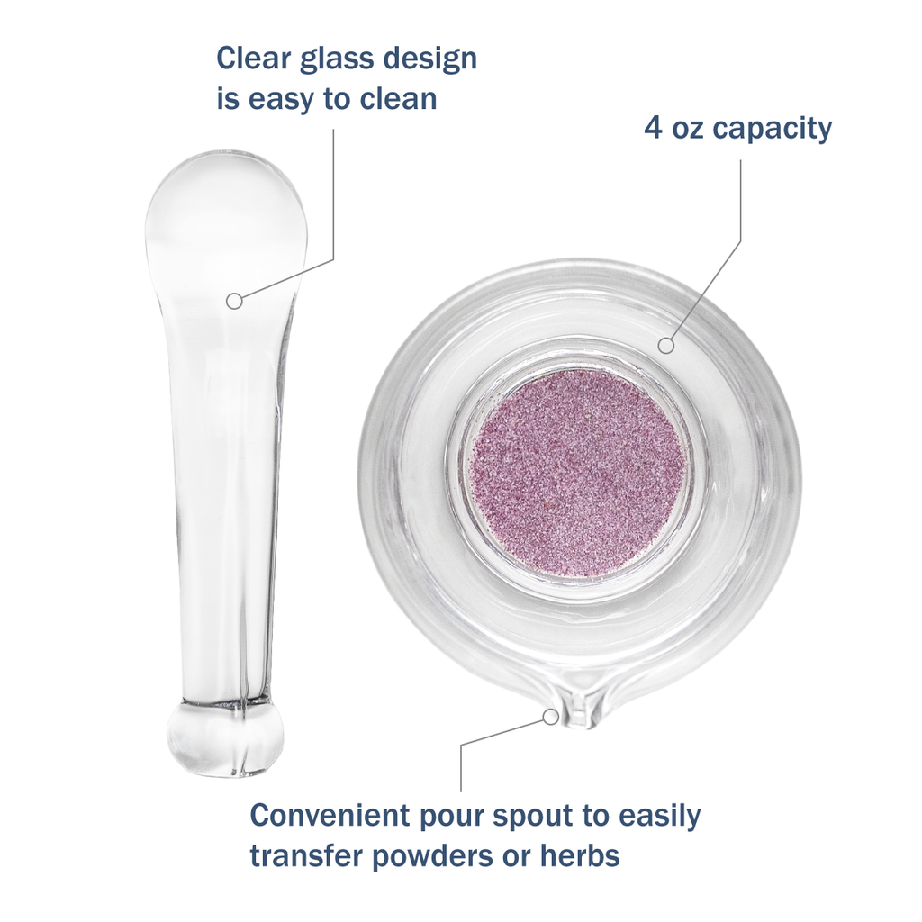 Apothecary Products 4 oz Glass Mortar and Pestle Set