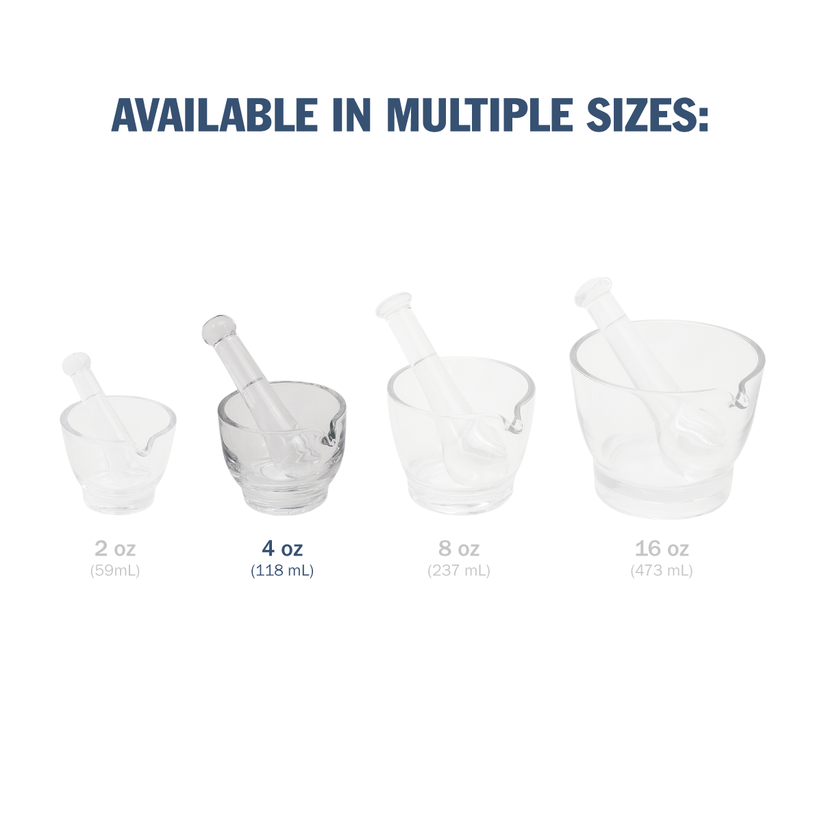 Apothecary Products 4 oz Glass Mortar and Pestle Set