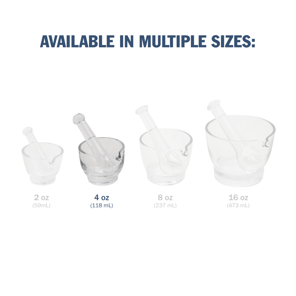 Apothecary Products 4 oz Glass Mortar and Pestle Set