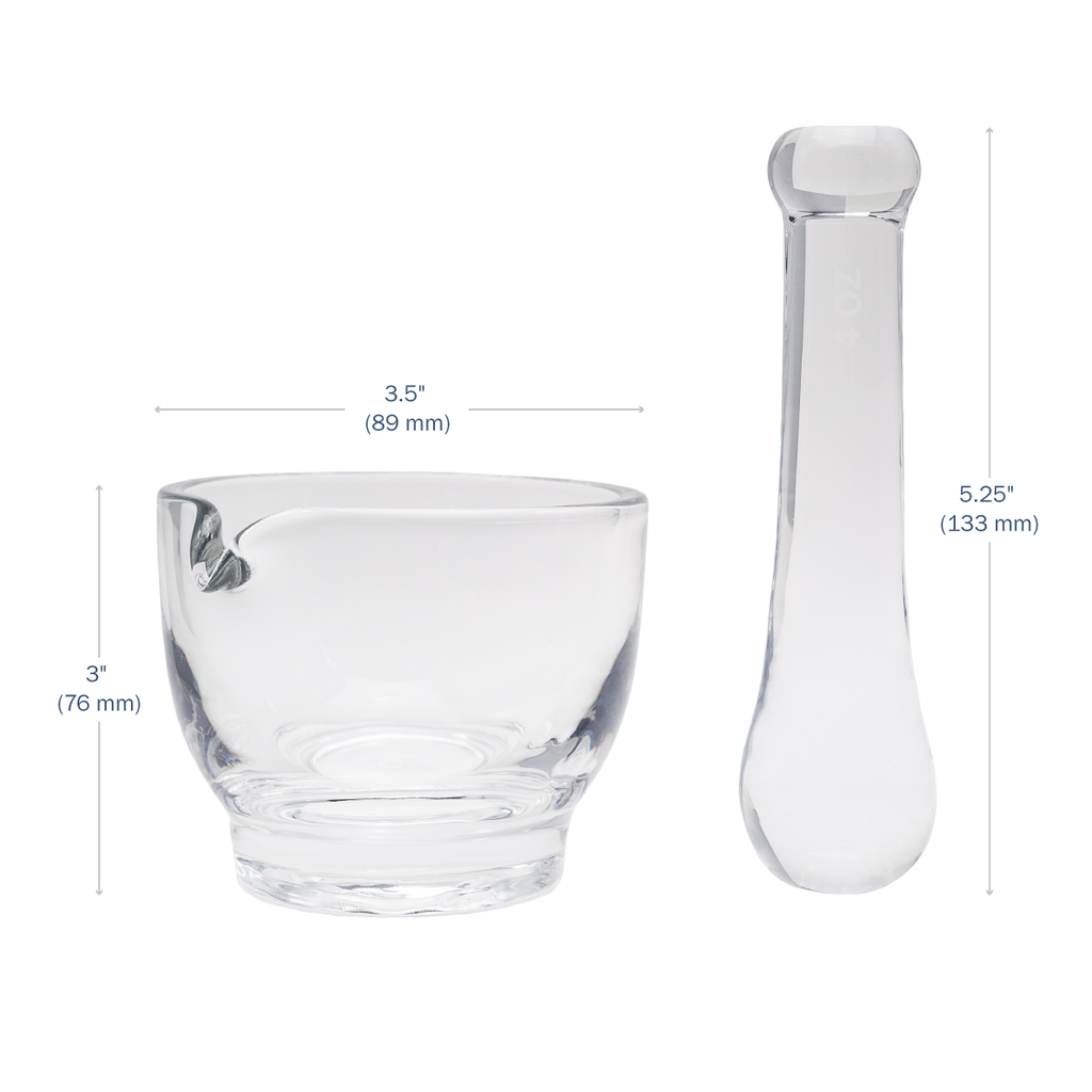 Apothecary Products 4 oz Glass Mortar and Pestle Set