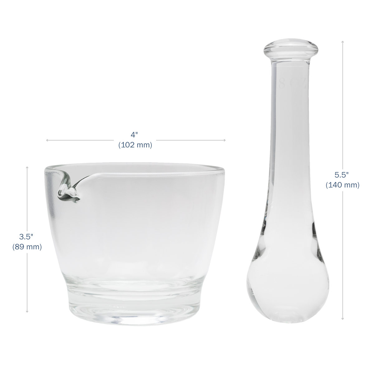 Apothecary Products 8oz Glass Mortar and Pestle