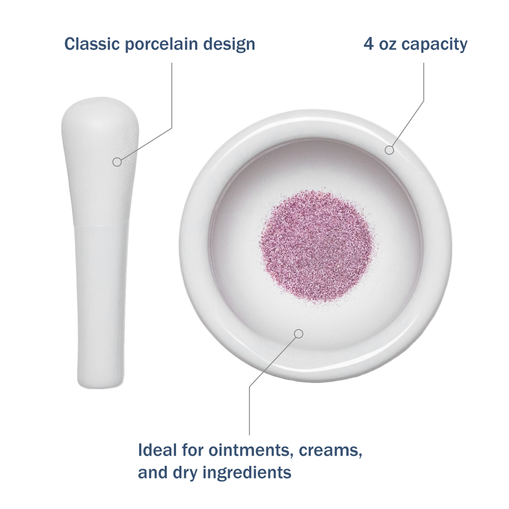 Apothecary Products 4 oz Porcelain Mortar and Pestle Bowl