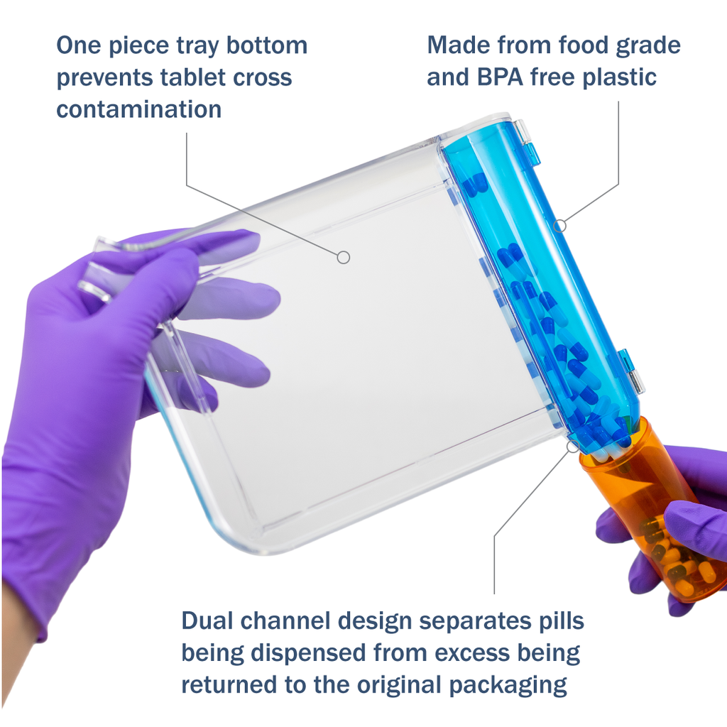 Apothecary Products Pill Tray & Spatula for Tablets, Medicine, Vitamins, Left-Handed