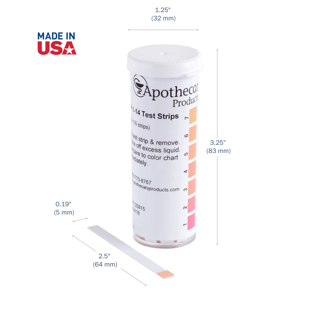 Apothecary Products Universal pH Test Strips (Pack of 100)