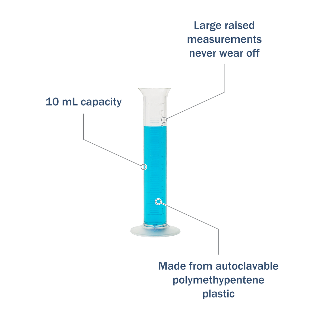 Apothecary Products 10 mL Autoclavable Polymethylpentene Graduated Cylinder