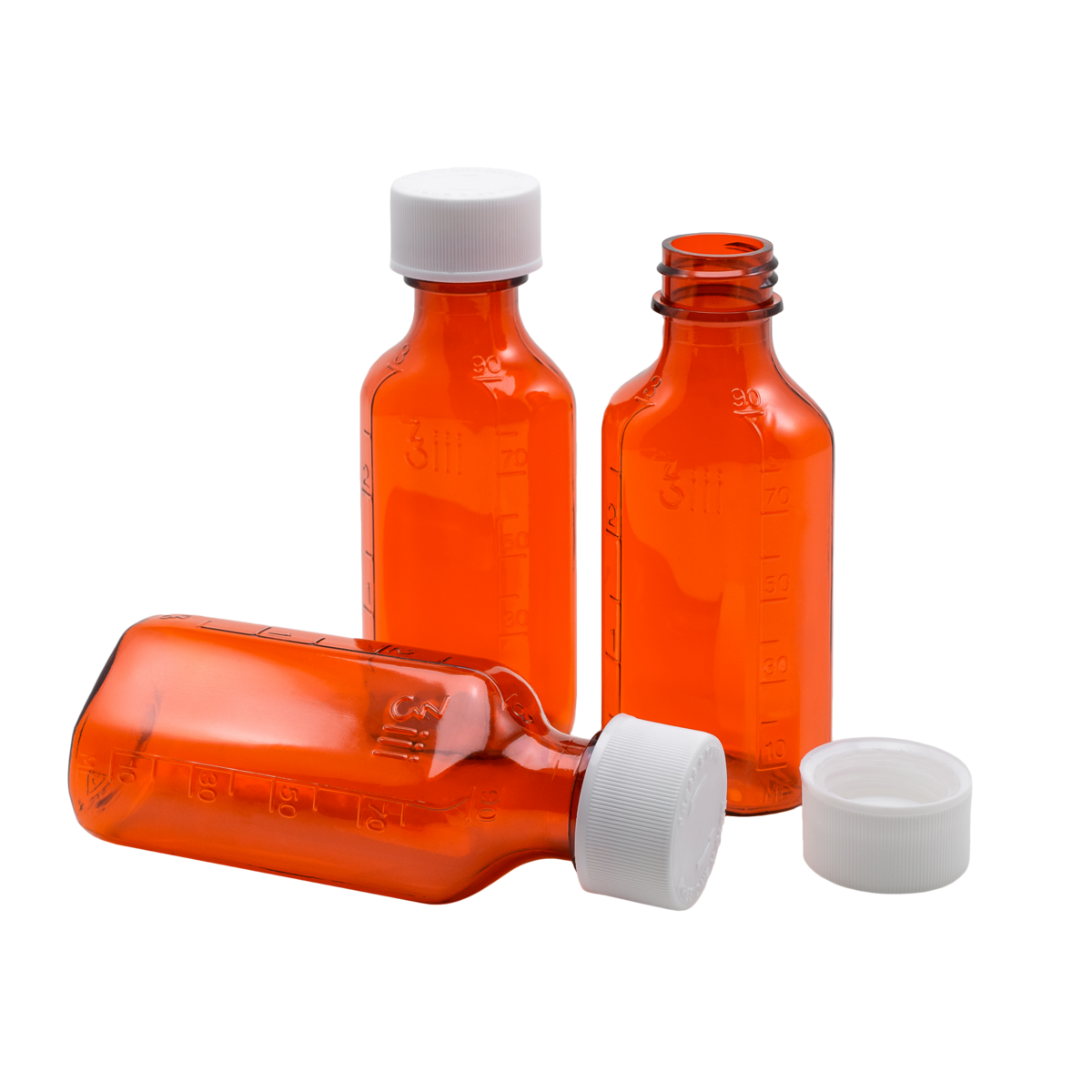 Ezy Dose® 2 oz Amber Oval Liquid Medicine Bottles (Case of 132)
