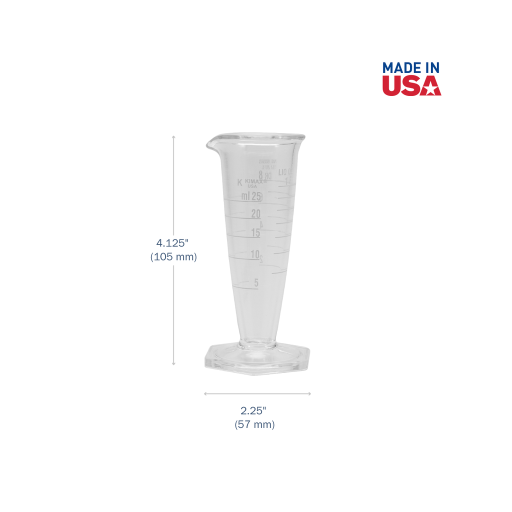Apothecary Products 100 mL Graduated Cylinder | Double Scale for Metric and Oz | Calibrated | Glass