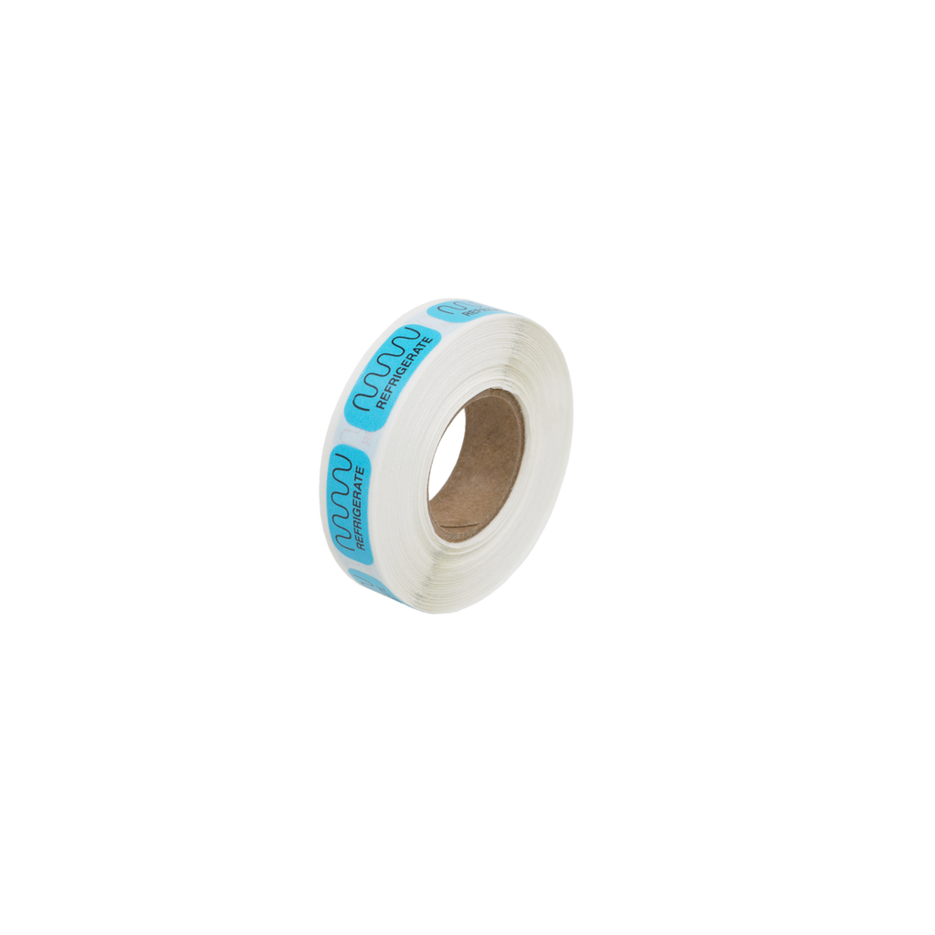 Apothecary Products Refrigerate Labels, for Labels on Dispenser Containers, Blue (Case of 1000)