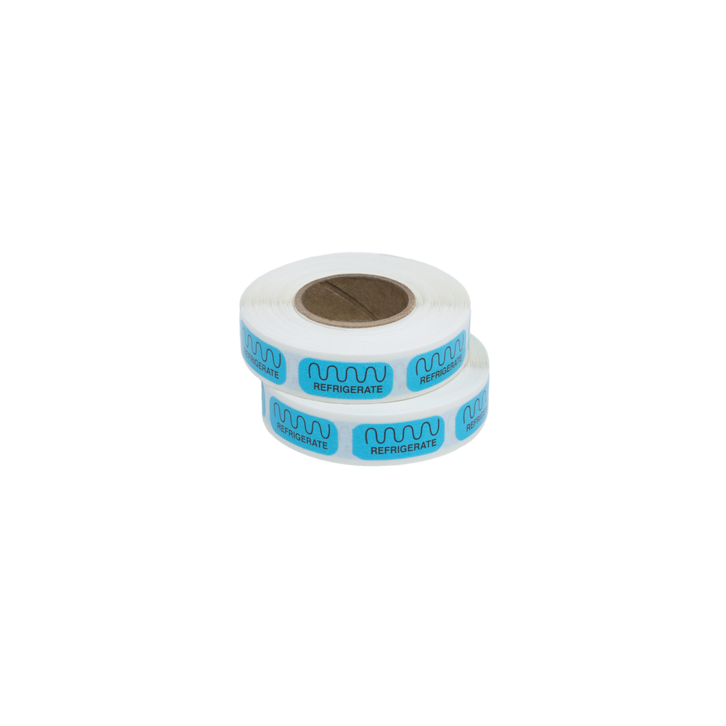 Apothecary Products Refrigerate Labels, for Labels on Dispenser Containers, Blue (Case of 1000)