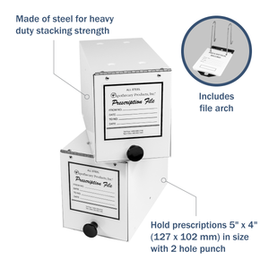 Apothecary Products Steel Prescription File Box (5
