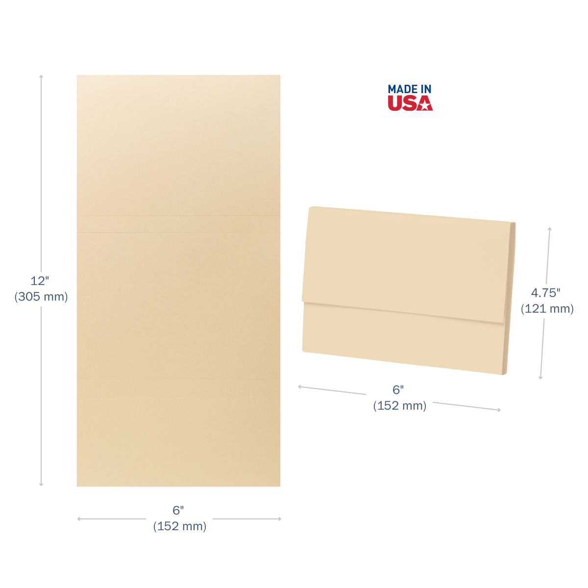Apothecary Products Manila Folders 100 Count (12" x 6" x 4.75")