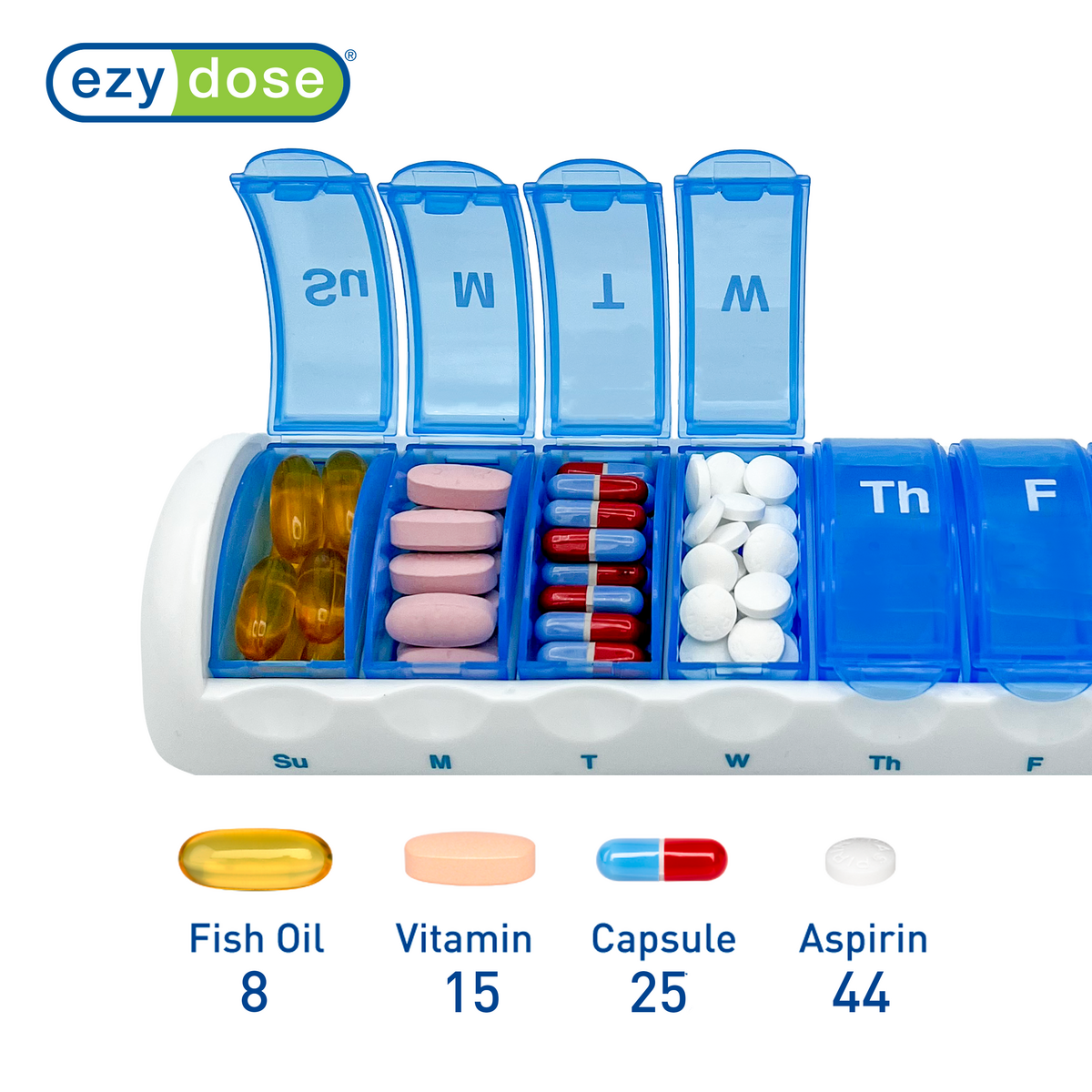 Ezy Dose® Weekly Pill Planner with Daily Pop-Outs
