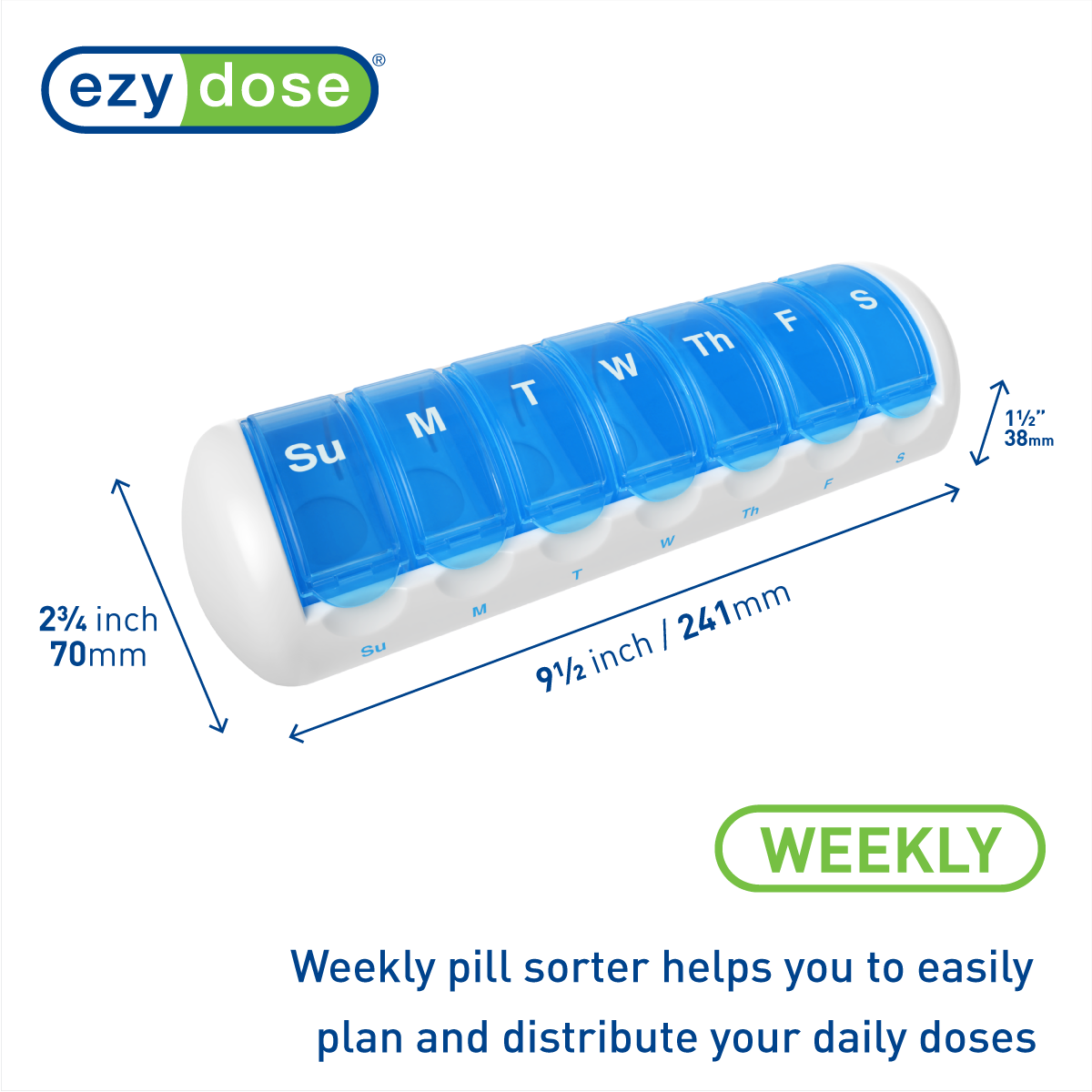 Ezy Dose® Weekly Pill Planner with Daily Pop-Outs