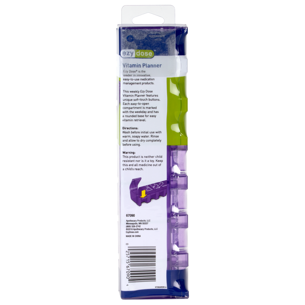 Ezy Dose® Weekly Vitamin Planner with Soft Touch Buttons (2XL)