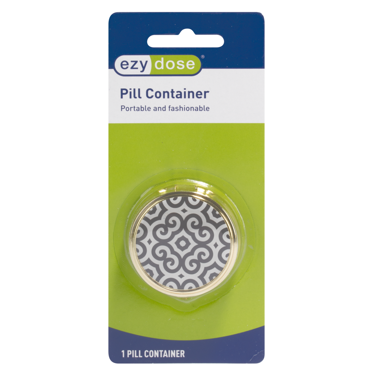 Ezy Dose® Daily Round Fashionable Pill Container