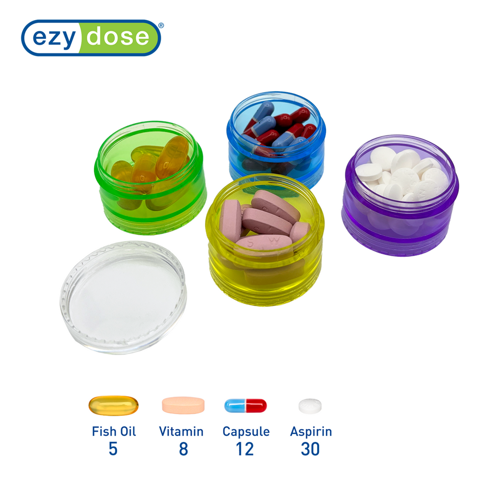 Ezy Dose® Weekly Stackable Pill Planner with Detachable Compartments