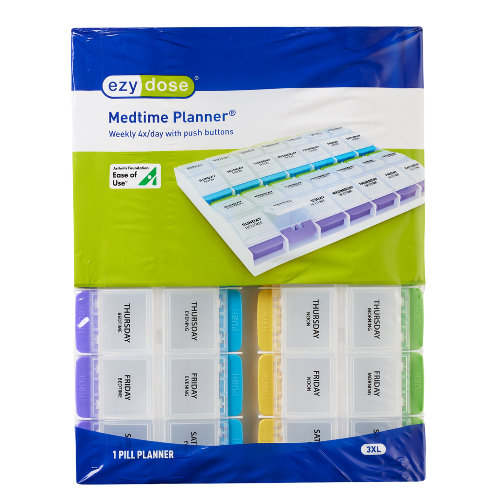 Ezy Dose® Push Button Weekly 4x/Day Pill Organizer (3XL)