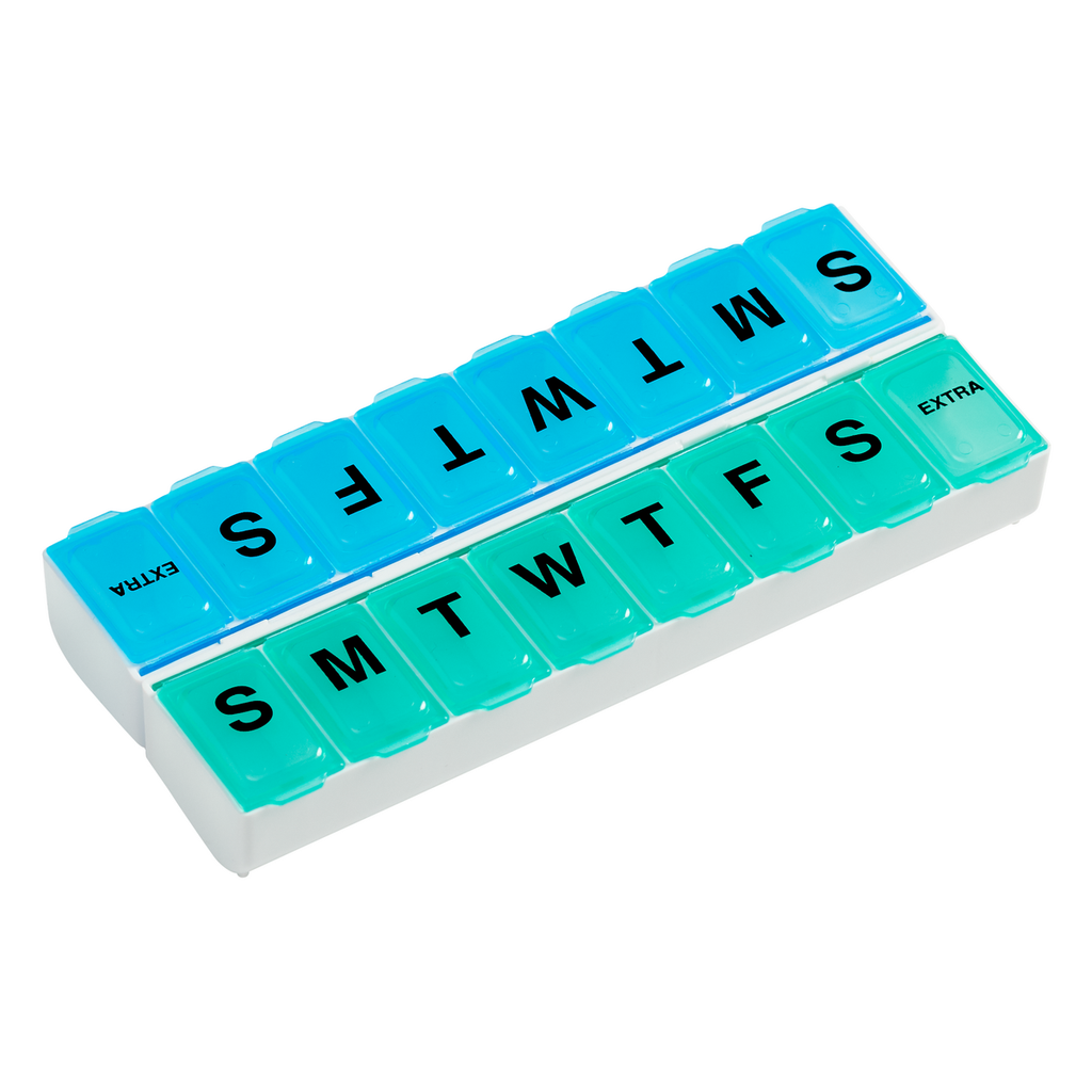 Ezy Dose® 2-Week Duets Pill Planner (Blue and Green)