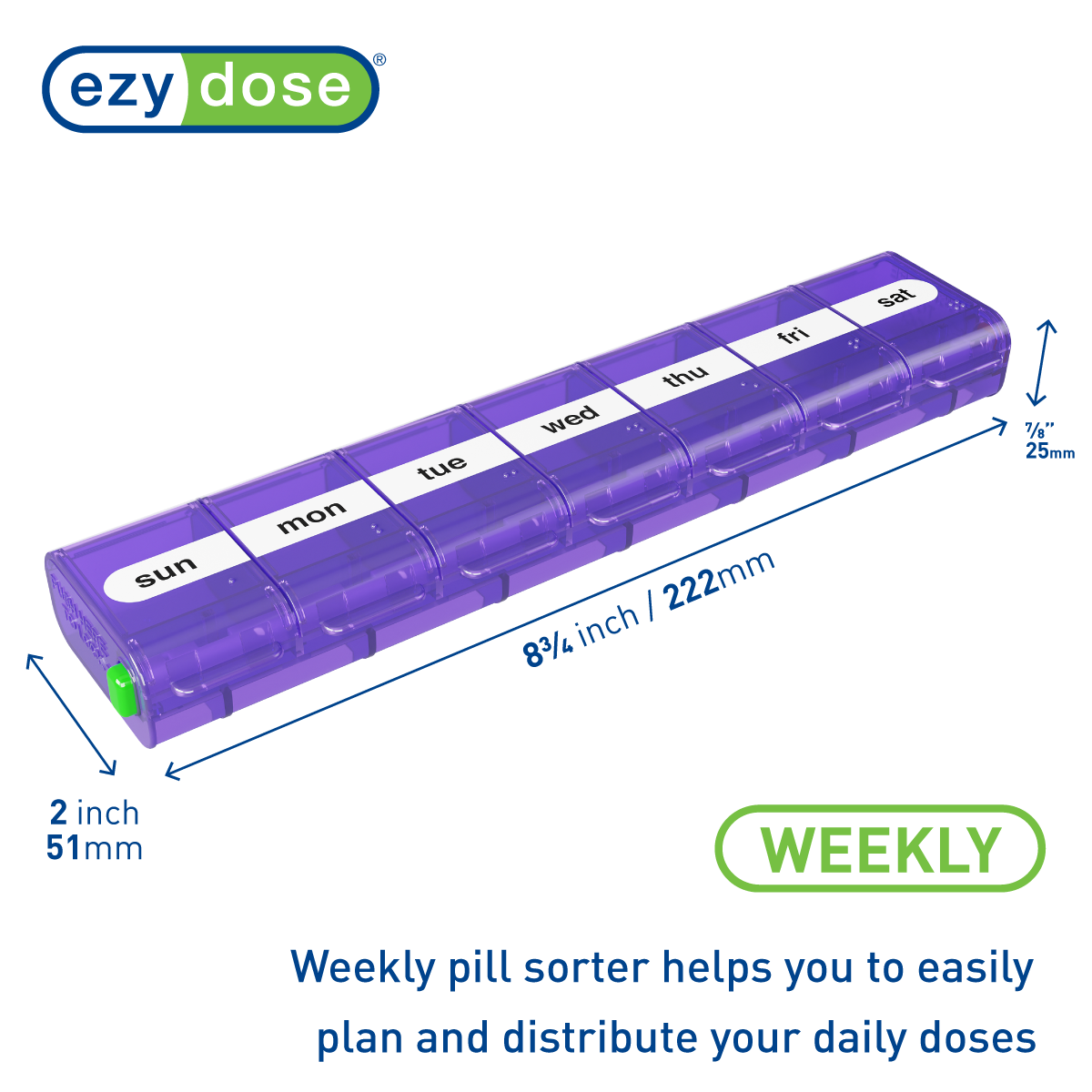 Ezy Dose® Weekly Pill Organizer with Locking Device (XL)