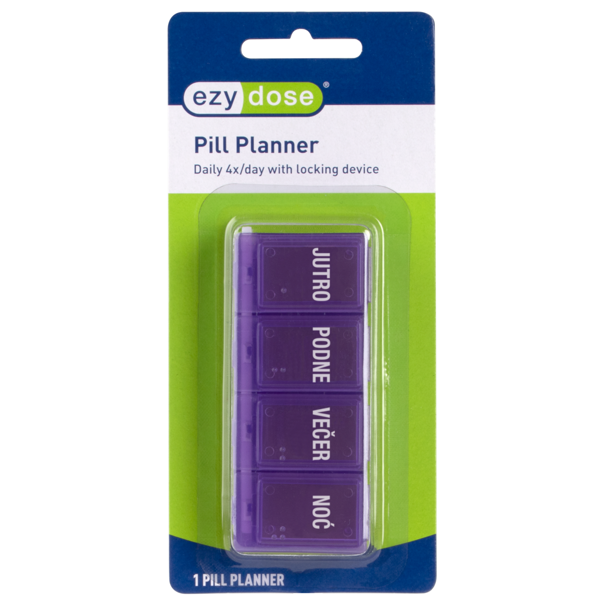 Ezy Dose® Daily 4x/day Pill Organizer with Locking Device