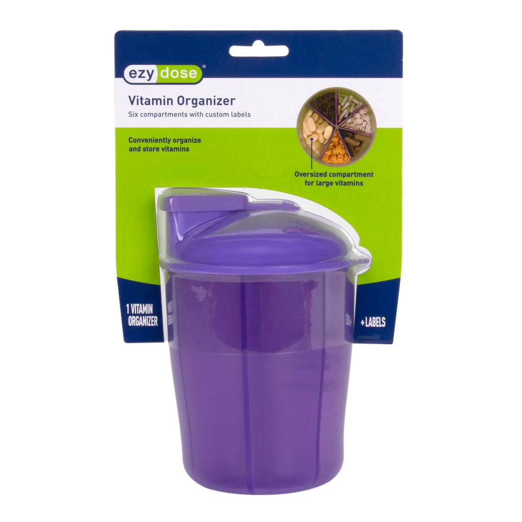 Front packaging of pill and vitamin organizer