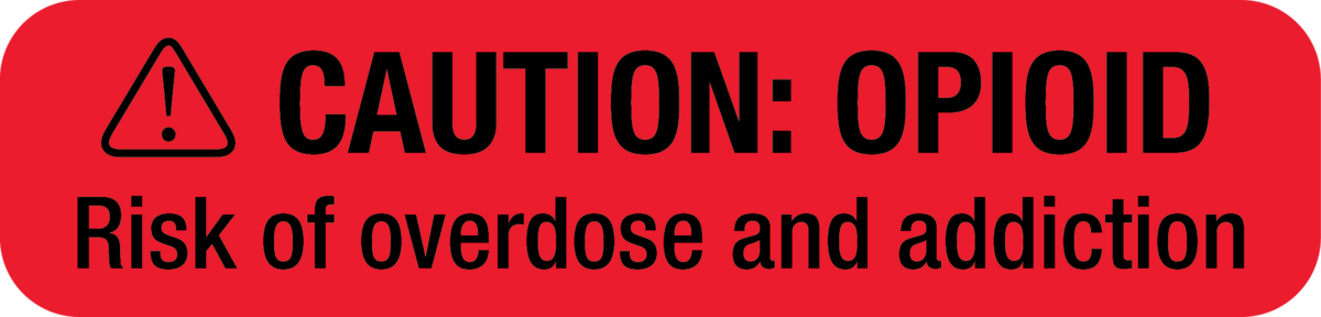 Apothecary Products "Caution: Opiod" Labels (Pack of 1000)