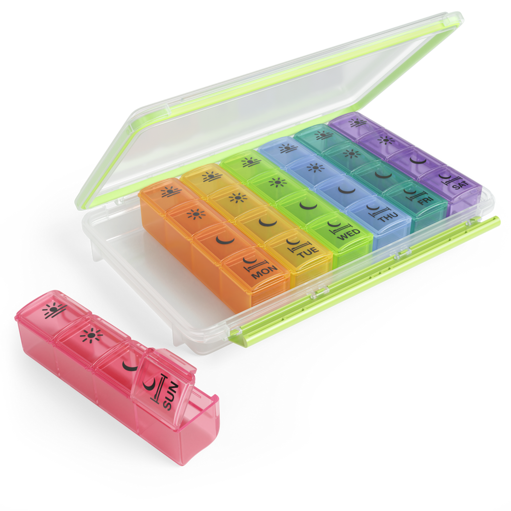 Ezy Dose® Weekly 4x/Day Pill Organizer, Rainbow