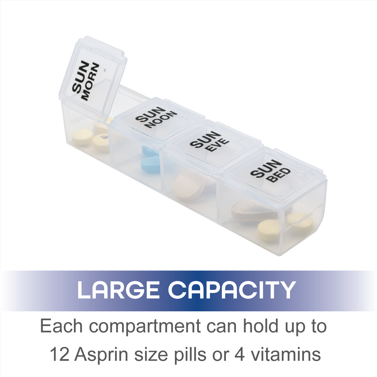 Remind N' Time® Weekly 4x/day Push Button Pill Reminder