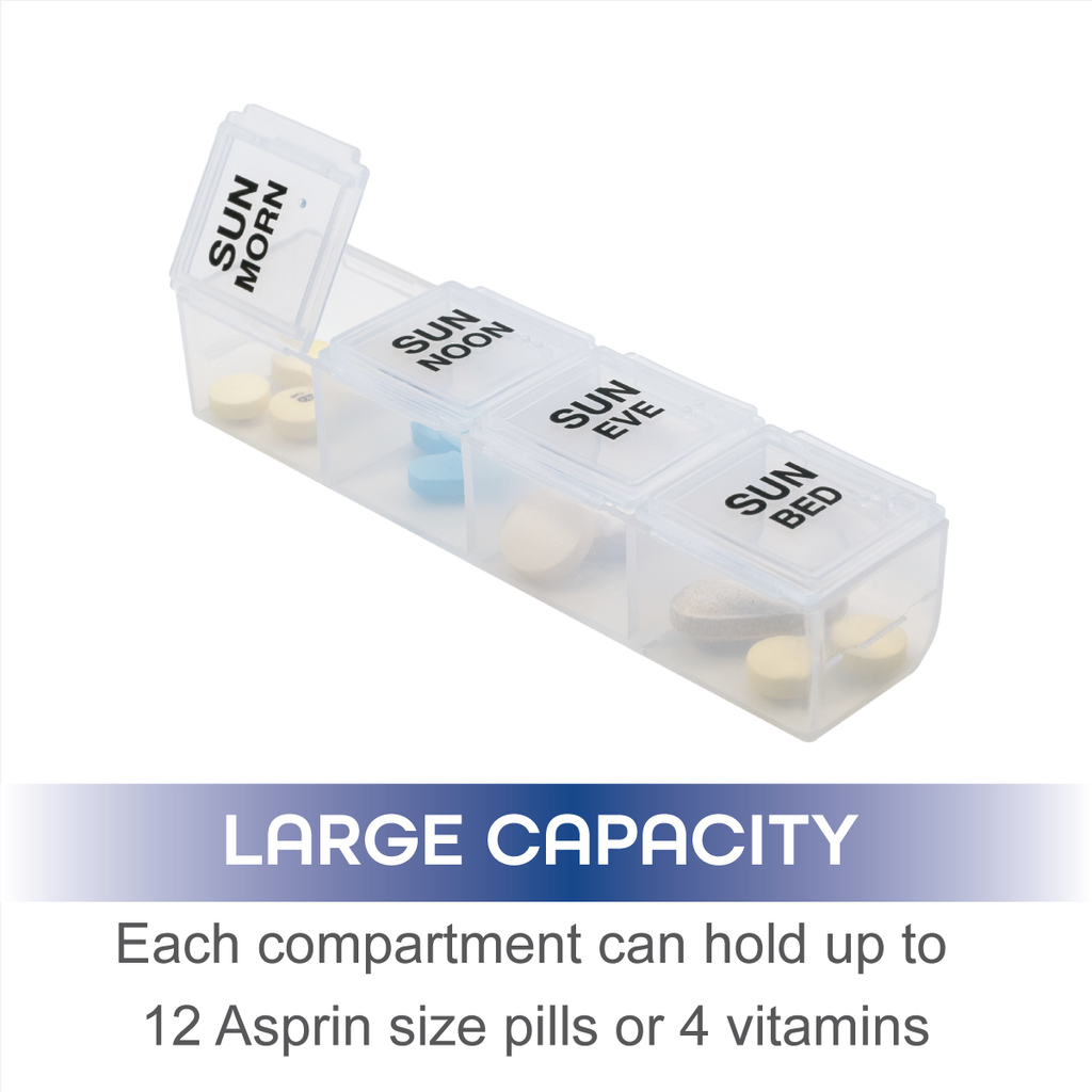 Remind N' Time® Weekly 4x/day Push Button Pill Reminder